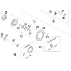 75010051042  Rear Chain Sprocket KTM Duke-690 SM-690 42T.