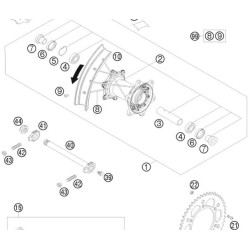 77310085044  Αξονας Πίσω Τροχού KTM EXC-SX-SXF
