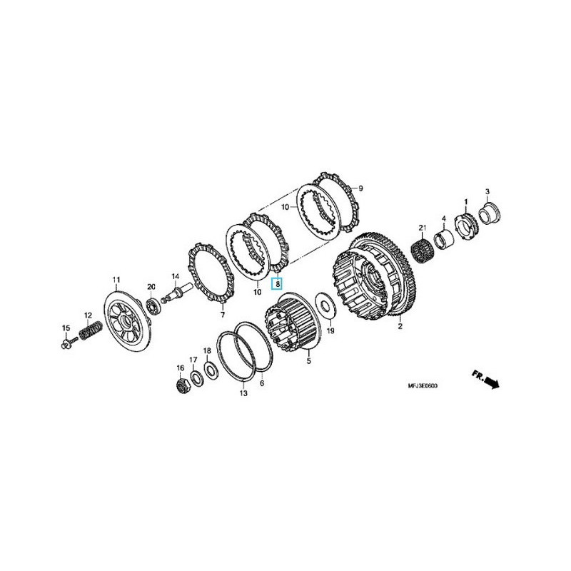 22201MFJD00 Clutch Friction Disk Honda CBR-600RR CBF-600 ABS Hornet-600 ABS