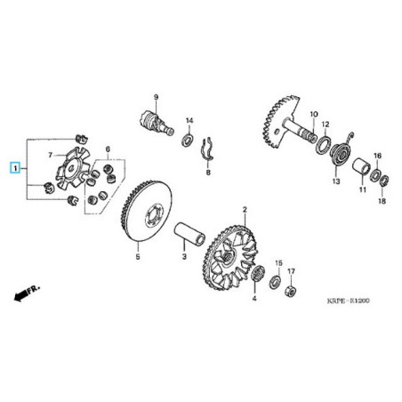 22011KPL940  Οδηγοί Φυγοκεντρικού Honda SCV-100 Lead