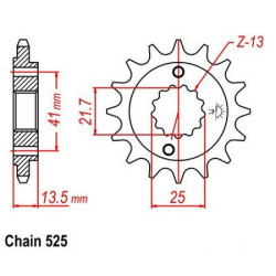 296.15  Chiaravalli Front Sprocket Honda Transalp