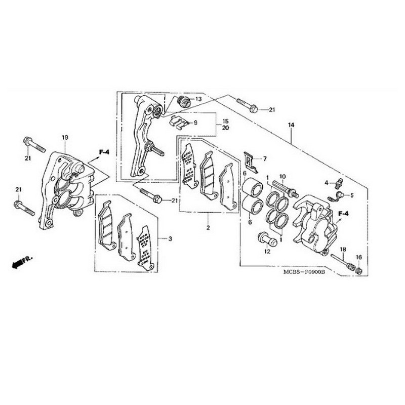 45190MCB611  Caliper Bracket Front Left Honda XL-650V Transalp