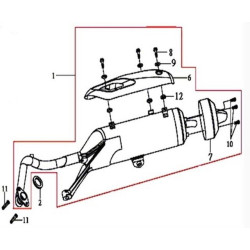 18318H9B000  Προστατευτικό Κάλυμμα Εξάτμισης Sym Joyride-125