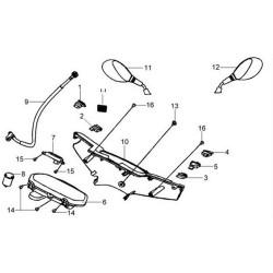 88120HHA000   Mirror LH. Sym HD-125-200 Evo