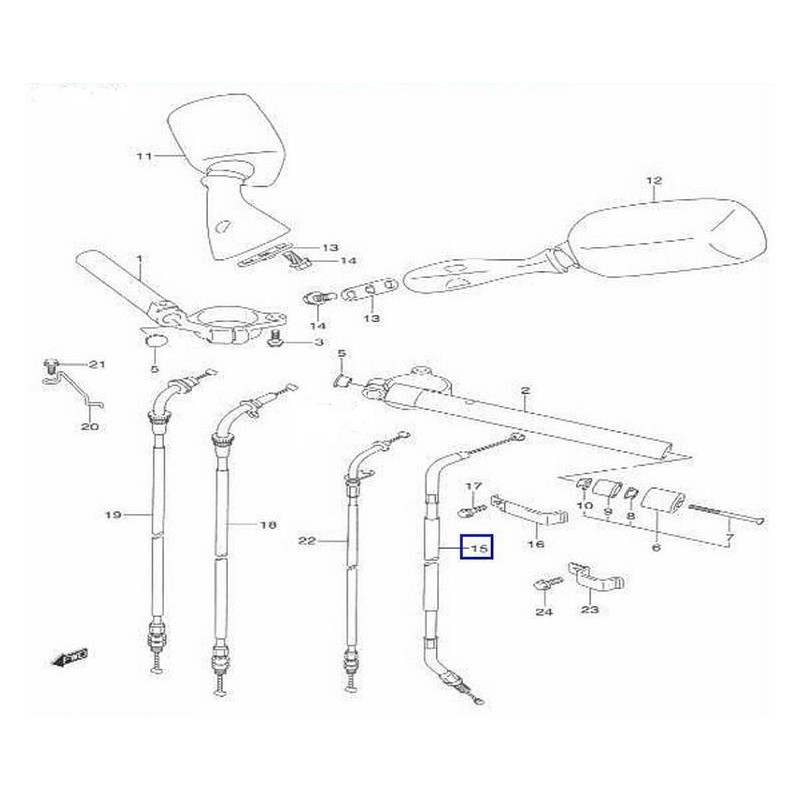 5820040F00  Clutch Cable Suzuki GSXR-1000 '01