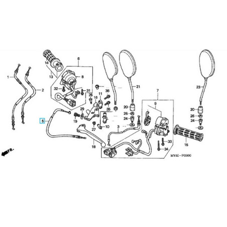 22870MY5730  Clutch Cable Honda CB-500 '97-'02