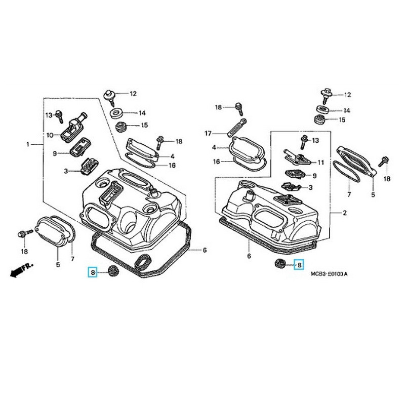 12396MBG000  Gasket C Head Cover Honda XL-650V Transalp