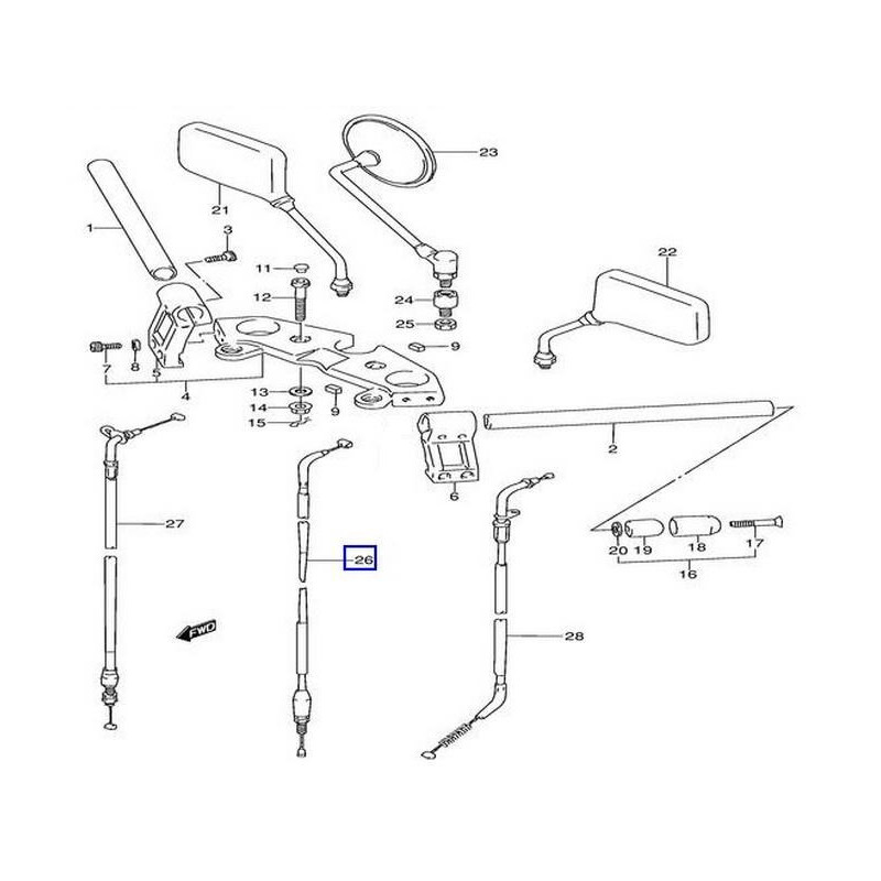 5820001D11  Ντίζα Συμπλέκτη Suzuki GS-500 '89-'02