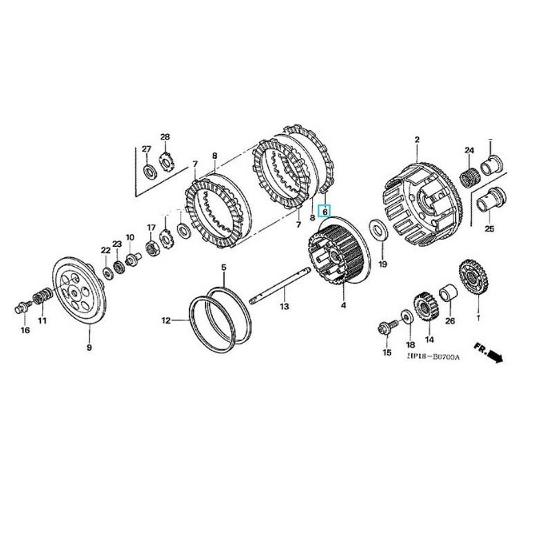 22201HP1670  Δίσκος Συμπλέκτη Φίμπερ Honda TRX-450R 
