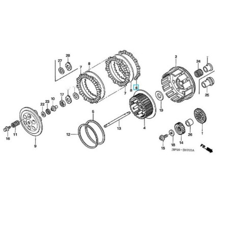 22201HP1670  Δίσκος Συμπλέκτη Φίμπερ Honda TRX-450R 