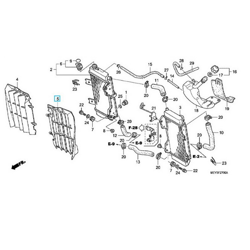 19034MEY670  Grille Radiator Left Honda CRF-450X