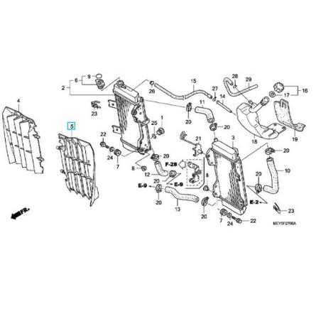 19034MEY670  Γρίλια Ψυγείου Αριστερή Honda CRF-450X