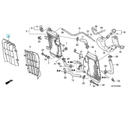 19033MEY670  Γρίλια Ψυγείου Δεξιά Honda CRF-450X
