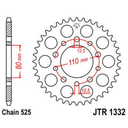 JTR1332.45  JT Rear Sprocket Honda XRV-750 Africa Twin '93-'00
