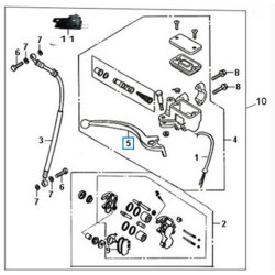 53175AAA000  Right Hand Brake Lever Sym Symphony-50-125-150 