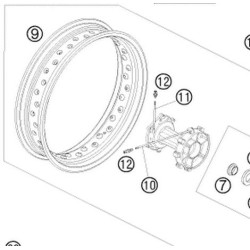 00050000915  Ακτίνες Σετ Πίσω Τροχού KTM Adventure 950-990