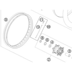 00050000913  Spoke Kit Front KTM Adventure 640-950-990