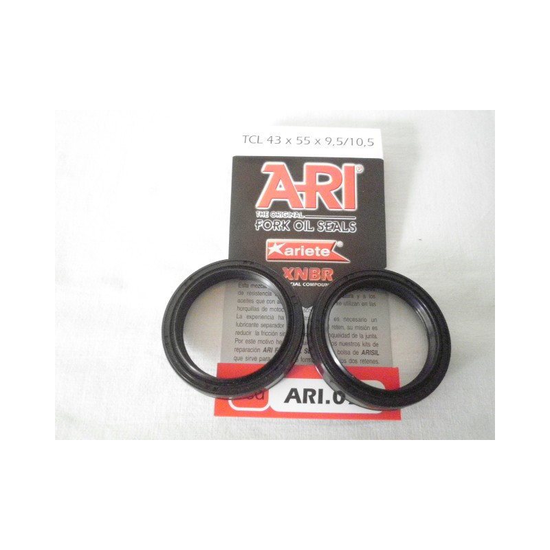 ARI072  Ariete Front Fork Oil Seals Set 43X55X9.5/10.5 Honda CR-250 '92-'95