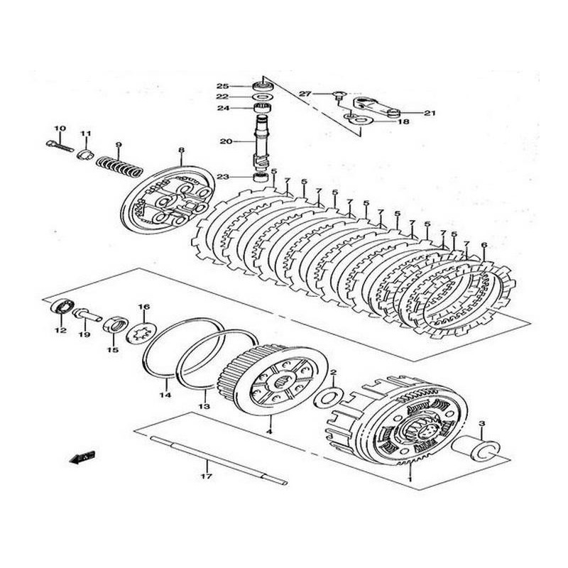 2144129F00SET  Clutch Drive Fiber Plate Set Suzuki DRZ-400