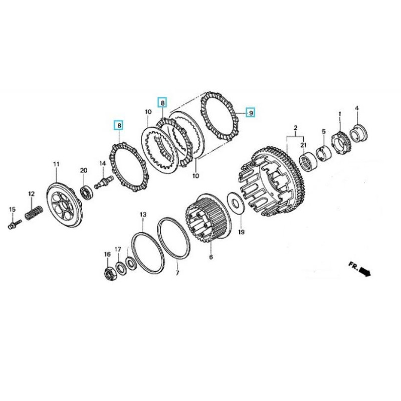 22201MAESET  Clutch Friction Disks Set Honda CBR-900RR '94-'95