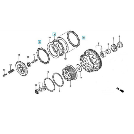 22201MAESET  Δίσκοι Συμπλέκτη Φίμπερ Σετ Honda CBR-900RR '94-'95