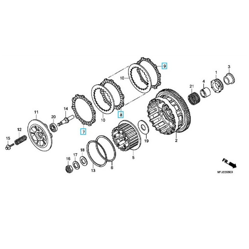 22201MFJSET Clutch Friction Disks Set Honda CBF-600 ABS Hornet-600 ABS
