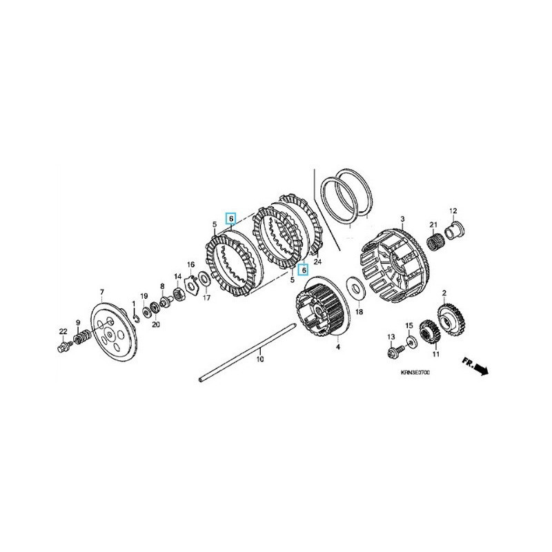 22321KF0770  Clutch Metal Plate Honda XR-NX-AX-1 