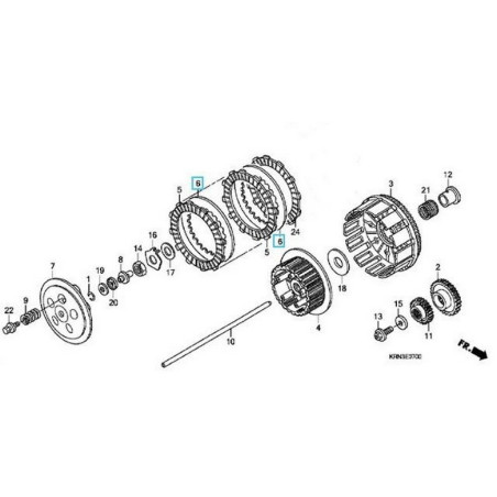 22321KF0SET2  Δίσκοι Συμπλέκτη Μεταλλικοί Σετ Honda CRF-250R-X