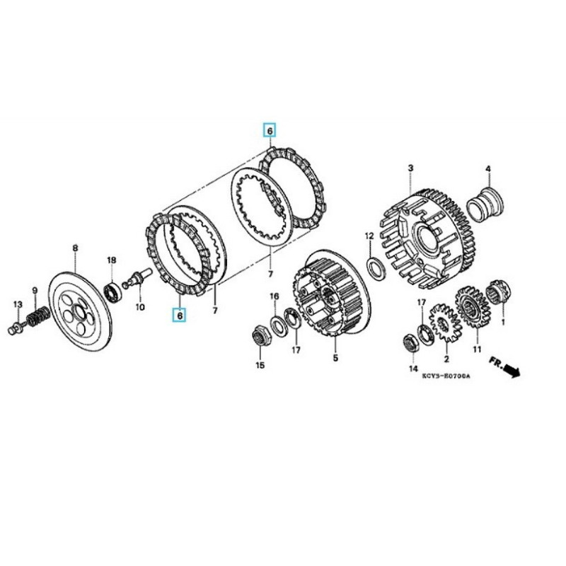 22201MALSET2  Δίσκοι Συμπλέκτη Φίμπερ Σετ Honda XR-400