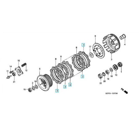 22201MALSET5  Δίσκοι Συμπλέκτη Φίμπερ Σετ Honda CBF-250
