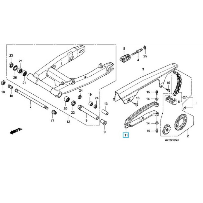 52170MAT000  Slider Chain Honda CBR-1100XX Blackbird