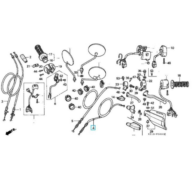 22870KZ1600  Clutch Cable Honda XR-250 '88-'95