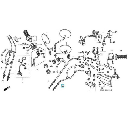 22870KZ1600  Clutch Cable Honda XR-250 '88-'95