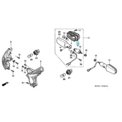 33602MCB671  Κρύσταλο Φλάς Πίσω Αριστερό Honda XL-650V Transalp '05-'07