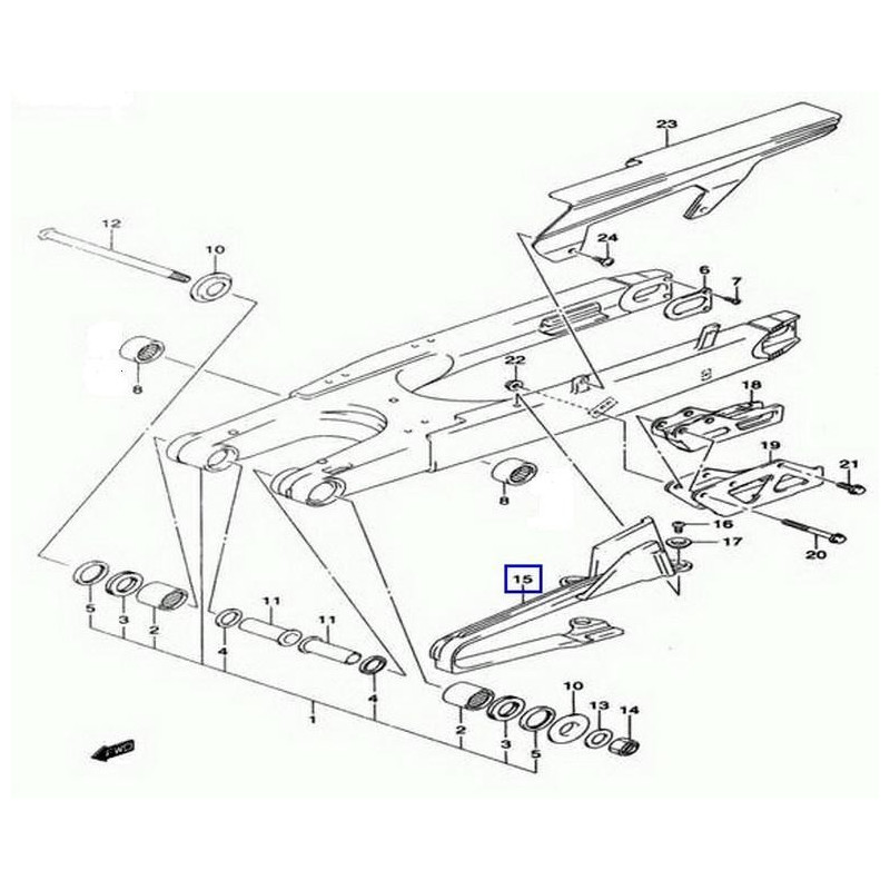 6127329F20  Γλύστρα Αλυσίδας Suzuki DRZ-400SM