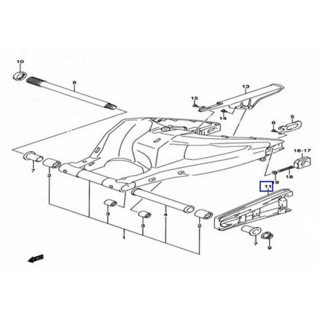 6127344G00  Γλύστρα Αλυσίδας Suzuki GSR-600