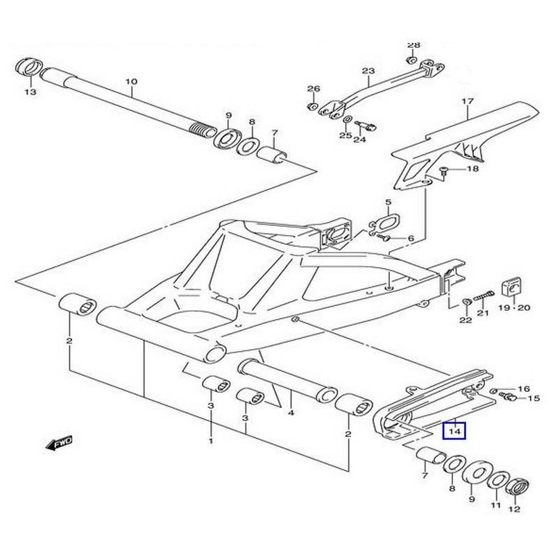 6127340F00  Γλύστρα Αλυσίδας Suzuki GSXR-1000 '01-'04