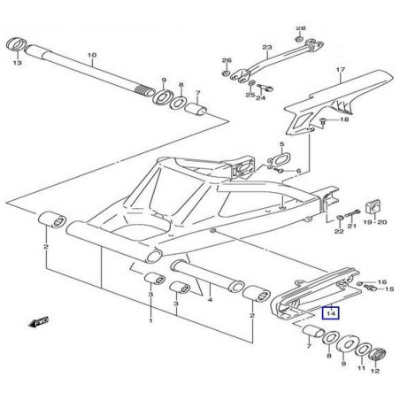 6127340F00  Buffer Chain Touch Defence Suzuki GSXR-1000 '01-'04