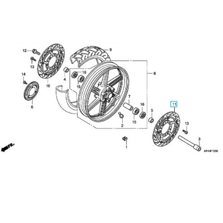 45220MFAD11  Δισκόπλακα Εμπρός Αριστερή Honda CBF-1000 ABS '06-'10