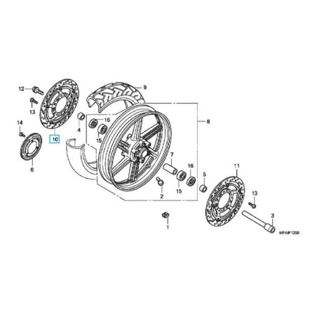 45120MFAD01  Front Right Disk Brake Honda CBF-600-1000 