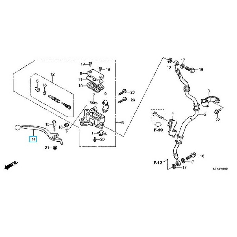 53175KPPT01  Μανέτα Φρένου Honda CBR-125 '11-'13