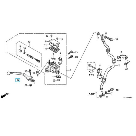 53175KPPT01  Μανέτα Φρένου Honda CBR-125 '11-'13