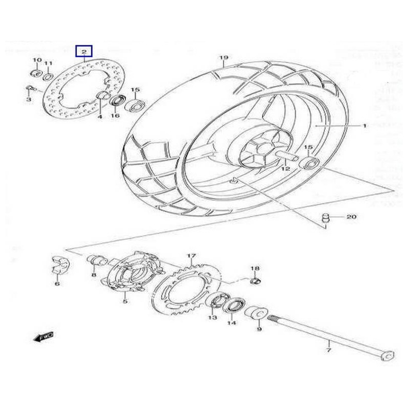6921106G00  Δισκόπλακα Οπίσθια Suzuki DL-650-1000 V-Strom