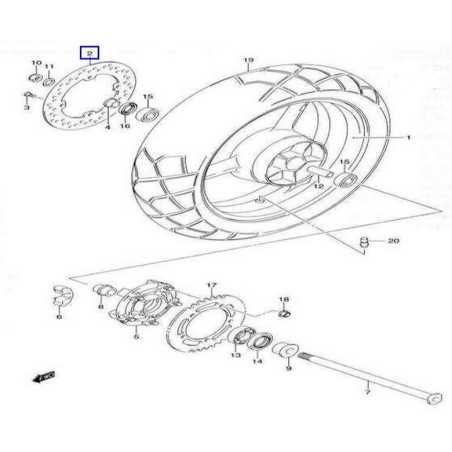 6921106G00  Δισκόπλακα Οπίσθια Suzuki DL-650-1000 V-Strom