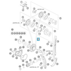 77036013100  Καδένα Εκκεντροφόρου 108T KTM EXC-F SX-F 250 '09-'13
