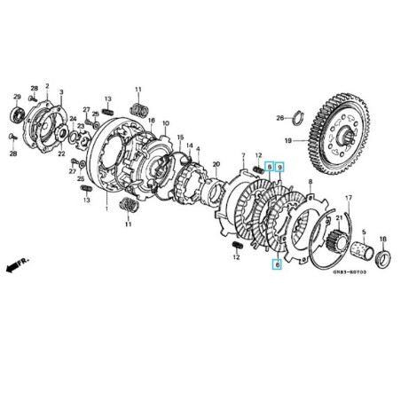 22201GW8SET  Clutch Friction Disks Set Honda C-90 Cub
