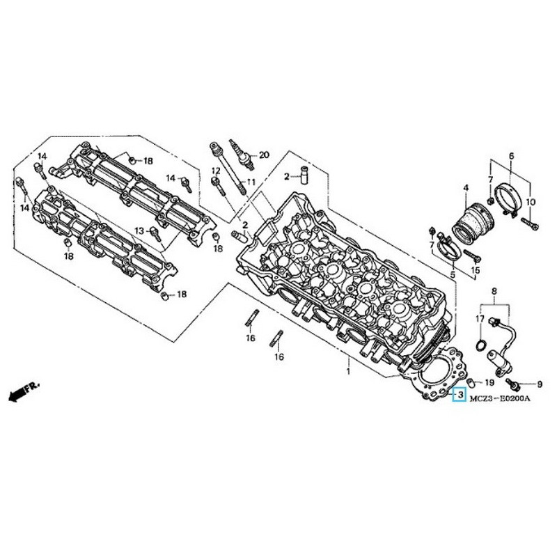 12251MAS003  Φλάντζα Εκρήξεως Honda CB-900 Hornet