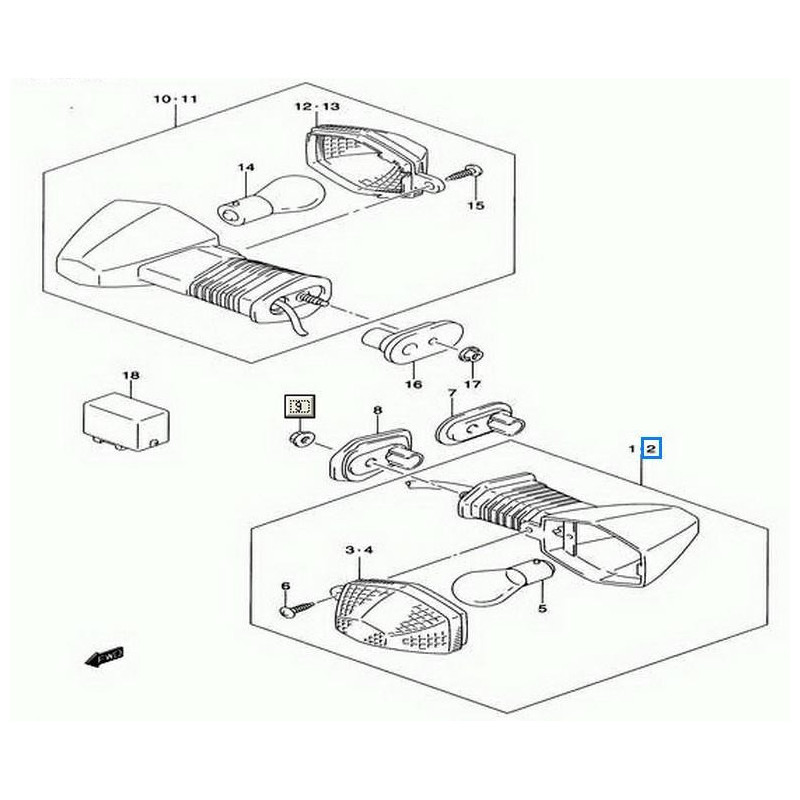 3560238G40  Front Left Blinker Suzuki GSF-650-1250 Bandit