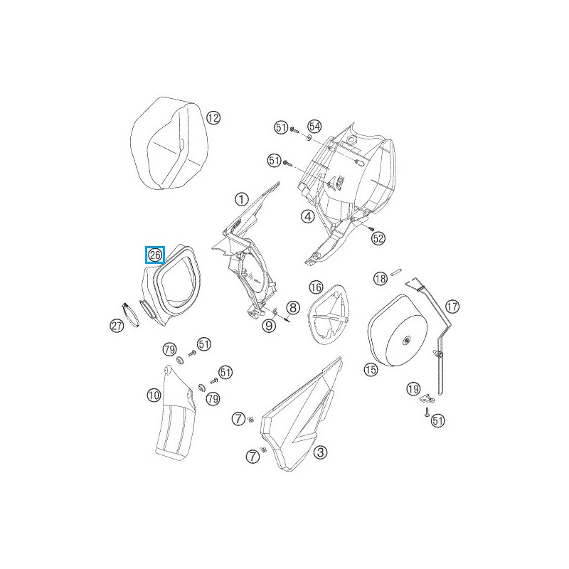 59006026000  Κολάρο Εισαγωγής Φίλτρου Αέρα KTM EXC-SX 4T '00-'05