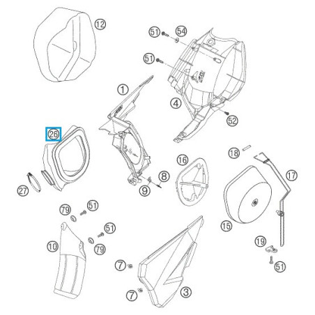 59006026000  Carburetor Connecting Boot KTM EXC-SX 4stroke '00-'05